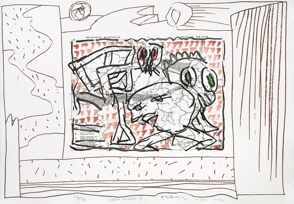 Gravure Alechinsky - Carte mise à jour II