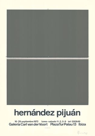 Sérigraphie Hernandez Pijuan - Cartel de la exposición Galería Carl van der Voort, Ibiza