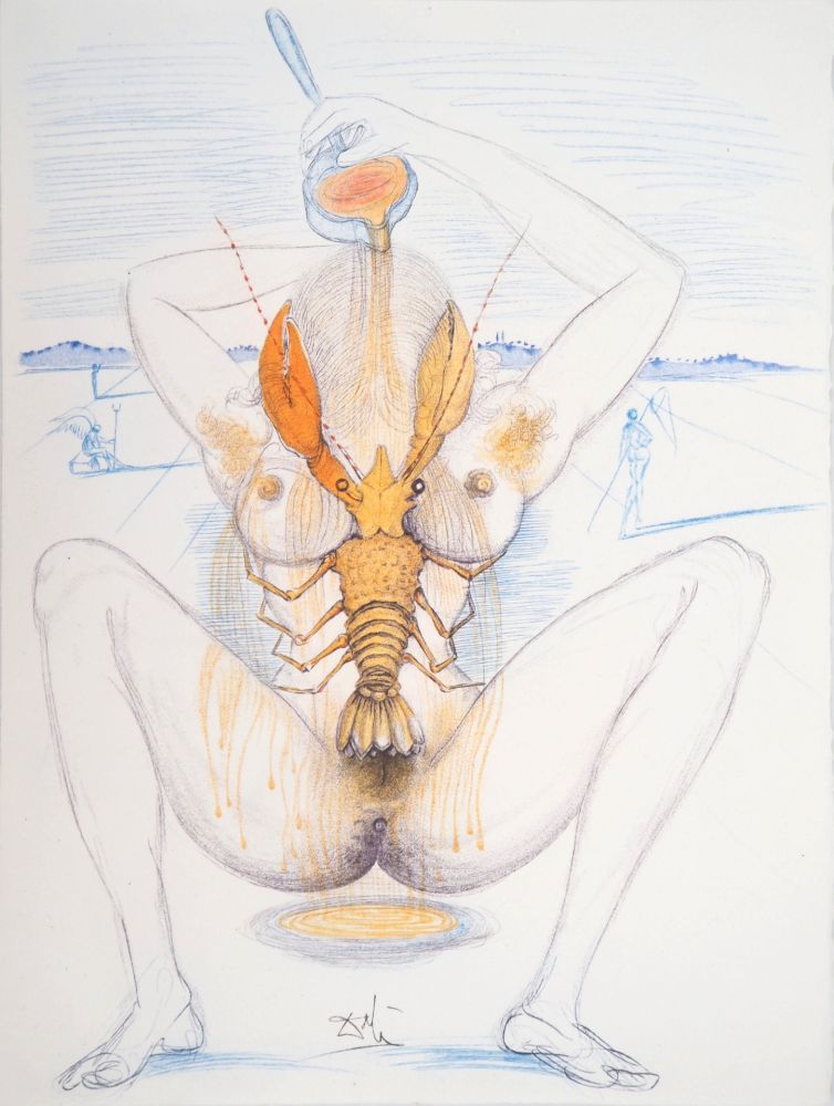 Gravure Dali - Casanova : Femme surréaliste et homard