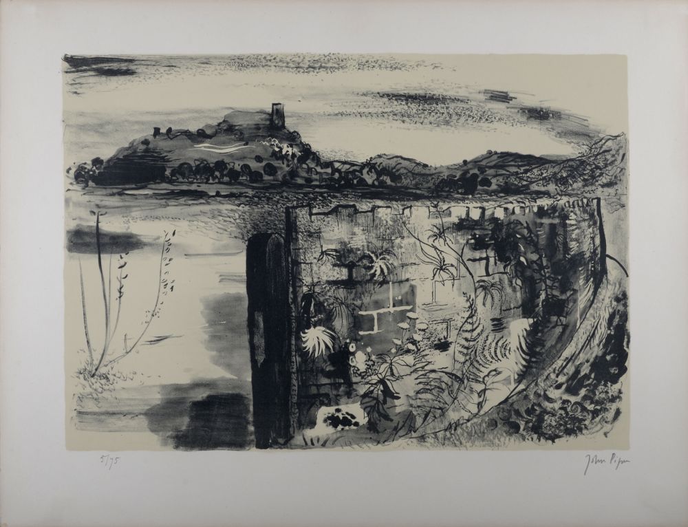 Lithographie Piper - Castle, c. 1955 - Hand-signed!