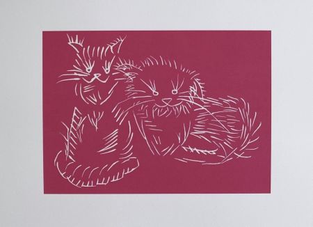 Sérigraphie Ai - Cats - pink edition