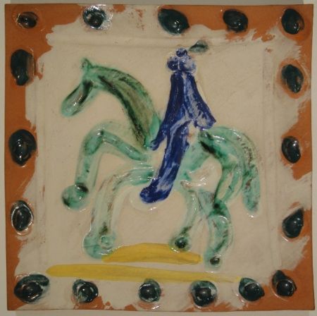 Céramique Picasso - Cavalier and horse / Cavalier et cheval