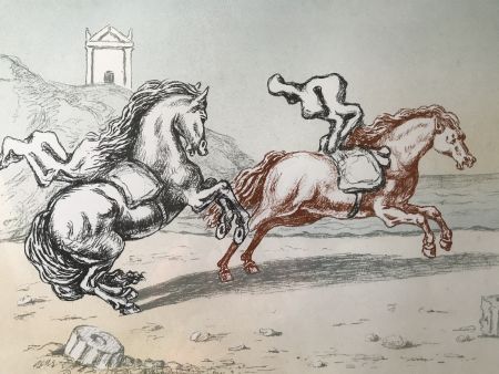 Lithographie De Chirico - Cavalli in riva all'Egeo