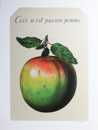 Lithographie Magritte - Ceci n'est pas une pomme (this is not an apple)