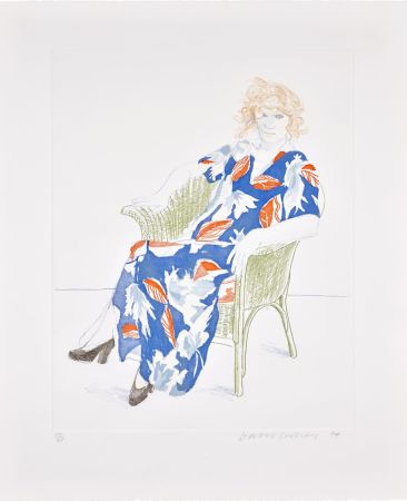 Gravure Hockney - Celia in a Wicker Chair