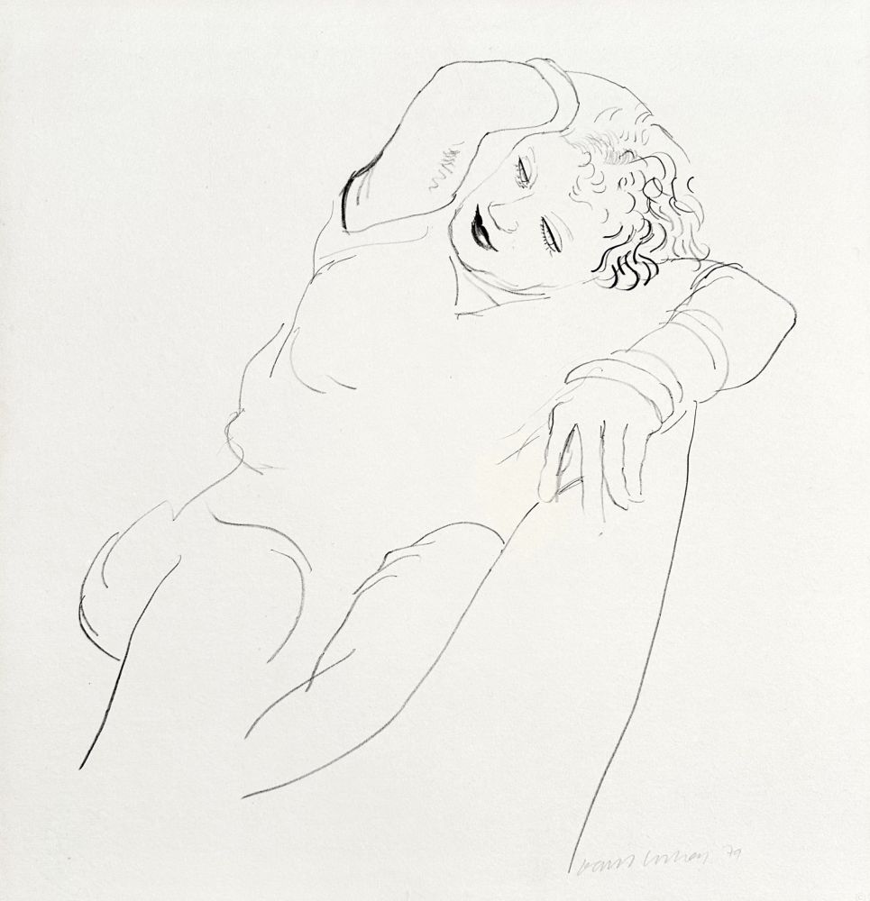 Lithographie Hockney - Celia Reclining