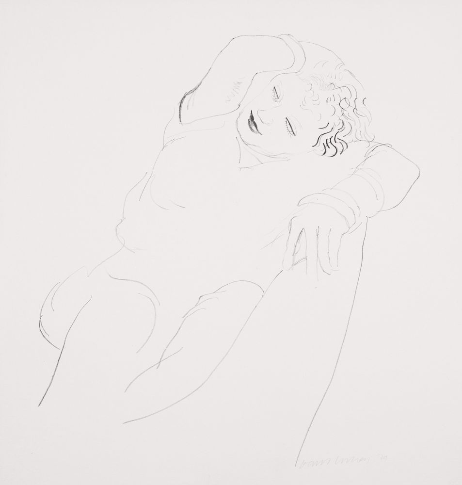 Lithographie Hockney - Celia Reclining