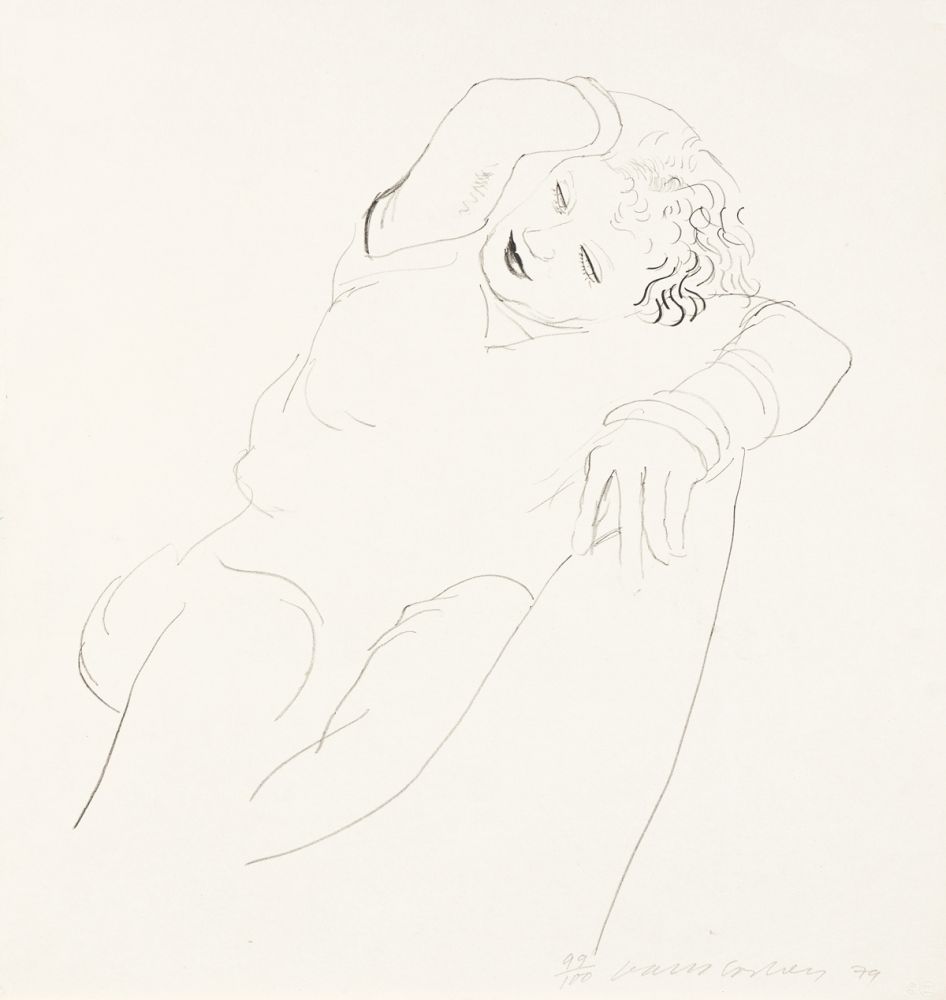 Lithographie Hockney - Celia Reclining