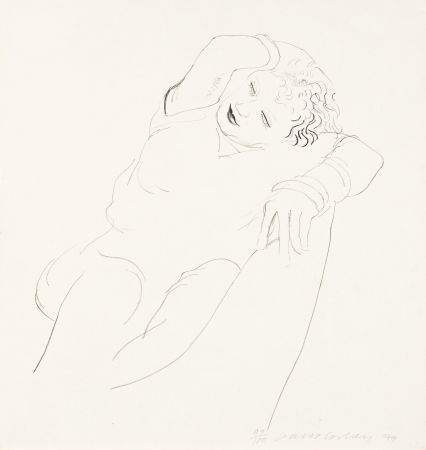 Lithographie Hockney - Celia Reclining