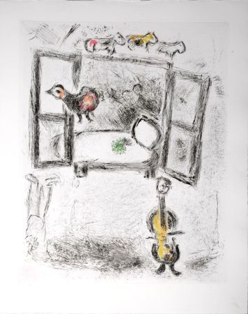 Eau-Forte Et Aquatinte Chagall - Celui qui dit les choses sans rien dire, 1976 - PLATE 15