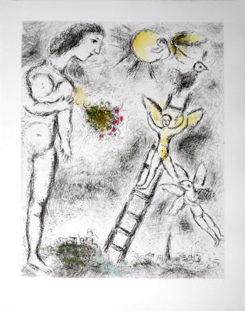 Eau-Forte Et Aquatinte Chagall - Celui qui dit les choses sans rien dire, 1976 - PLATE 25