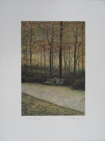 Lithographie Altman - Central Park - The Lovers