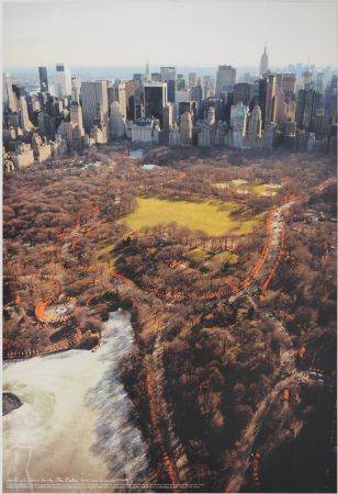 Affiche Christo - Central Park New York : Aerial View of the Gates