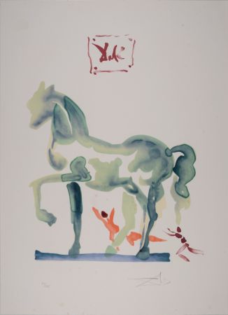 Lithographie Dali - C'est là que l'amour se plut à livrer bataille..., from Ovide L'art D'aimer - Hand-signed - Large size