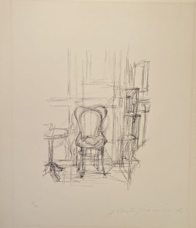 Lithographie Giacometti - Chaise et Guéridon