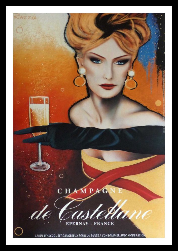 Affiche Razzia - CHAMPAGNE DE CASTELLANE - EPERNAY FRANCE