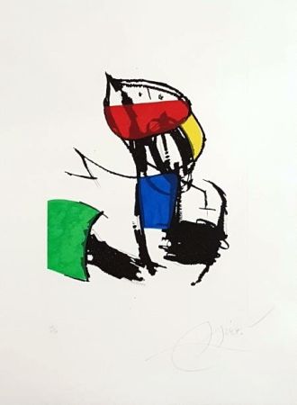 Gravure Miró - Chanteurs des rues