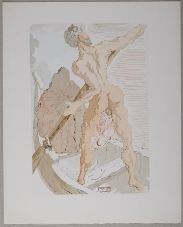 Lithographie Dali - Charon et le Passage de L'Acheron