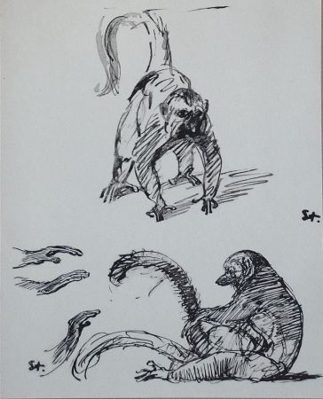 Lithographie Steinlen - Chats et Autres Bêtes