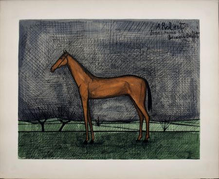 Lithographie Buffet - Cheval de course, 1960 - Hand-numbered!