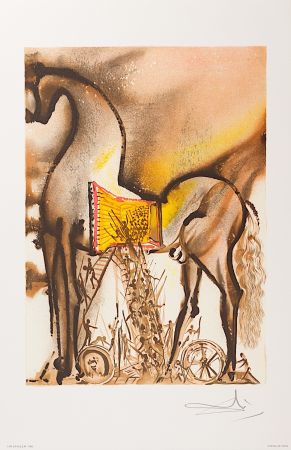 Lithographie Dali - Cheval de Troie (Trojan Horse)