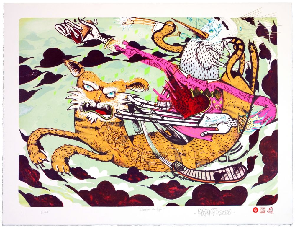 Lithographie Dizac - Chevauche ton Tigre/Ride the Tiger