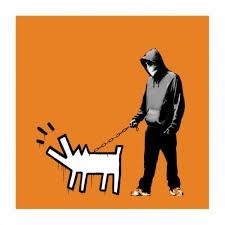 Sérigraphie Banksy - Choose Your Weapon - Dark Orange