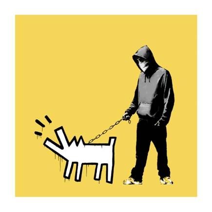 Sérigraphie Banksy - Choose Your Weapon - Soft Yellow