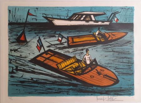 Lithographie Buffet - Chris-Craft et Riva 