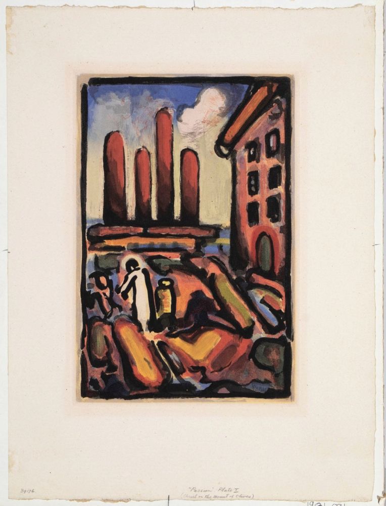 Aquatinte Rouault - Christ au Faubourg