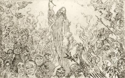 Eau-Forte Ensor - Christ descendant aux enfers