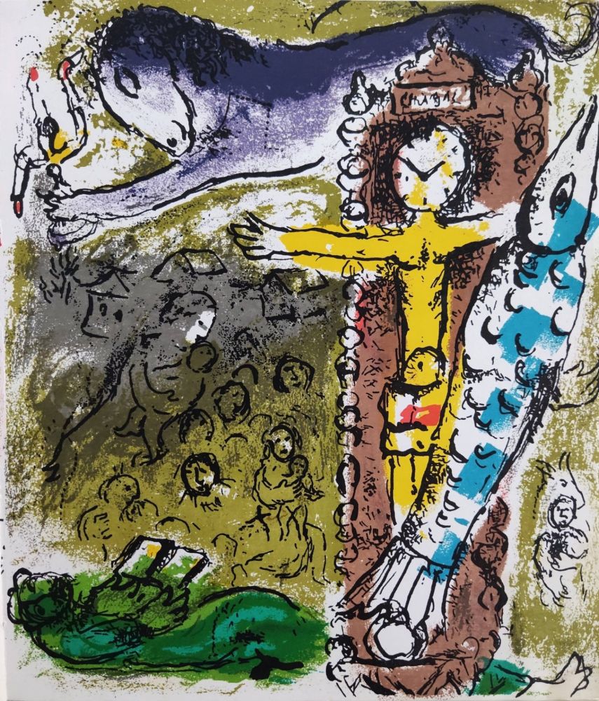Lithographie Chagall - Christ in the pendulum clock