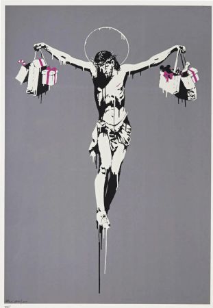 Sérigraphie Banksy - Christ With Shopping Bags