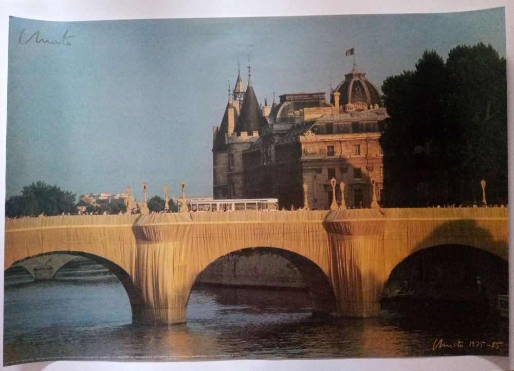 Affiche Christo - Christo's Wrapped Pont Neuf Paris - Handsigned