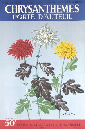 Offset Foujita - Chrysanthemes   Porte D'Auteuil