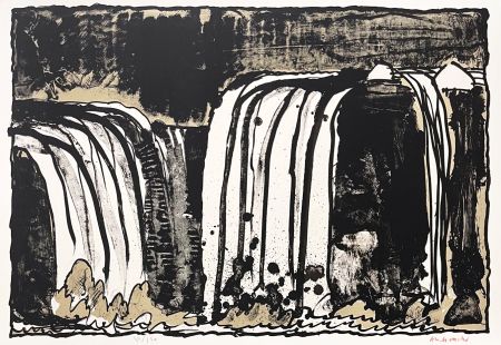 Lithographie Alechinsky - Chute blanche