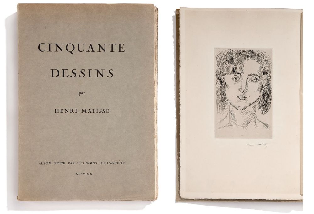 Gravure Matisse - CINQUANTE DESSINS. Avec une gravure originale signée à l'encre par Henri Matisse.