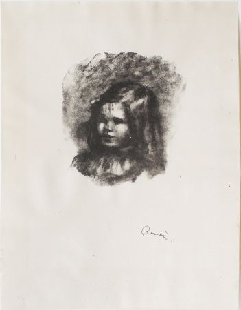 Lithographie Renoir - Claude Renoir, tourné à gauche 