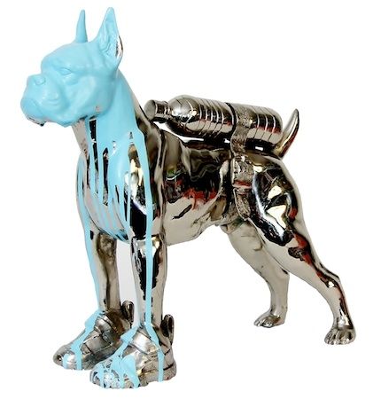 Multiple Sweetlove - Cloned bronze bulldog with bottle water
