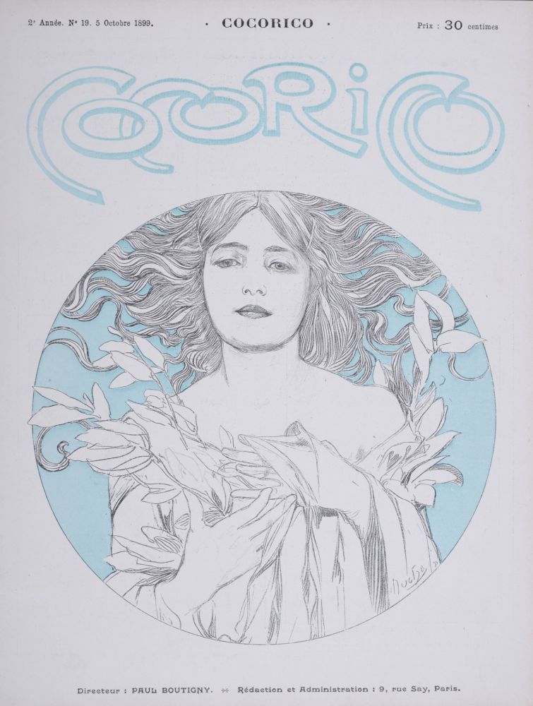 Lithographie Mucha - Cocorico, 1899