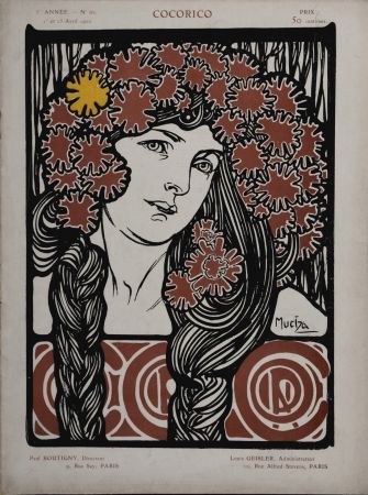 Lithographie Mucha - Cocorico, 1902 -  Scarce edition!