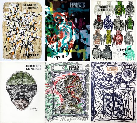 Livre Illustré Riopelle - Collection complète des 6 volumes de la revue DERRIÈRE LE MIROIR consacrés à Jean-Paul Riopelle: 49 LITHOGRAPHIES ORIGINALES (parus de 1966 à 1979). 