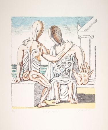 Lithographie De Chirico - Colloquio segreto