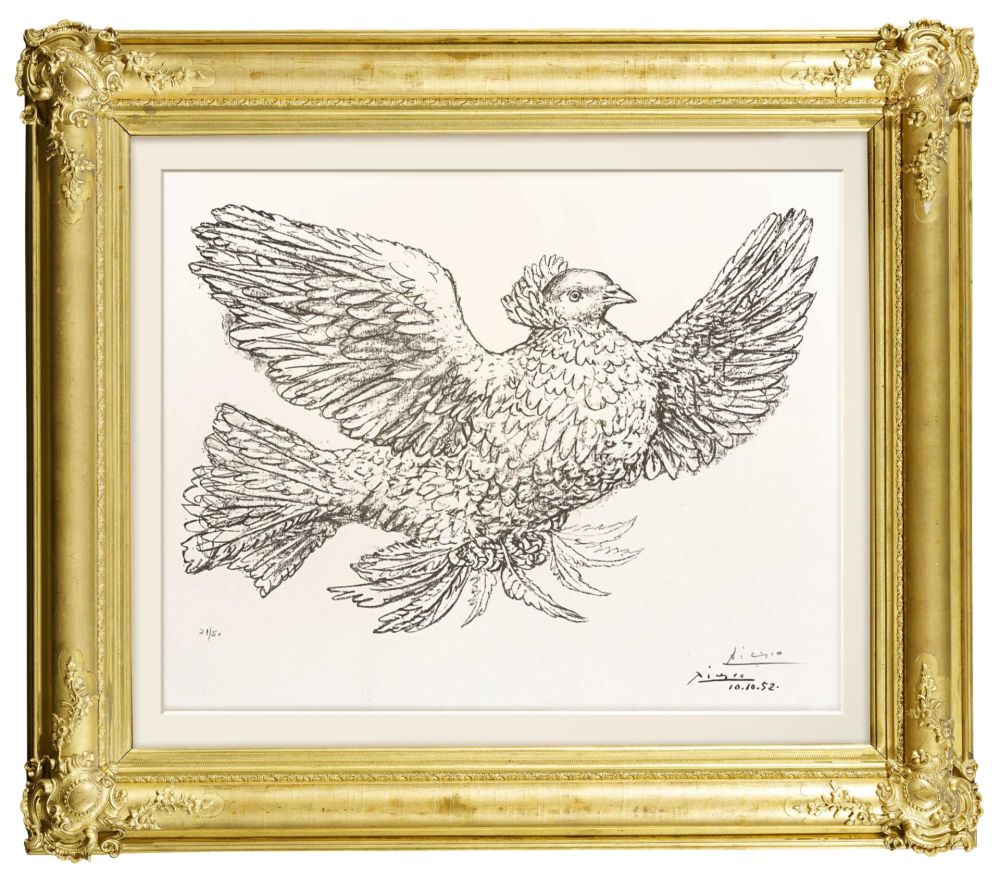 Lithographie Picasso - Colombe Volant (Flying Dove)