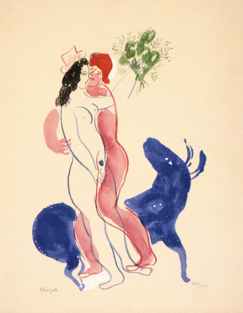Lithographie Chagall - Colour Amour, La Bette Bleu