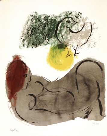 Lithographie Chagall - Colour Amour, Nu A L’Oiseau