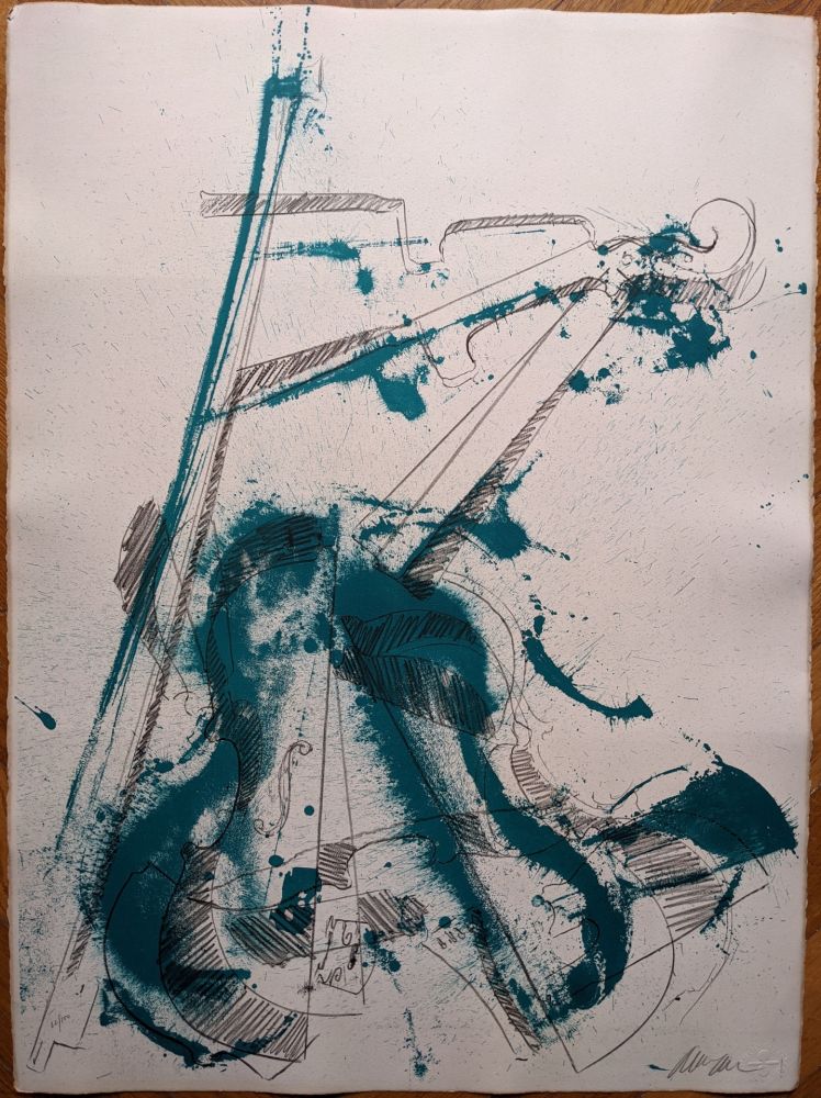 Lithographie Arman - Colère de violon I