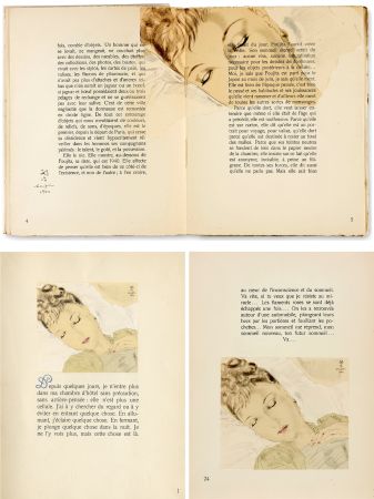 Livre Illustré Foujita - COMBAT AVEC L'IMAGE. (J. Giraudoux) Avec un dessin de Foujita (1941).