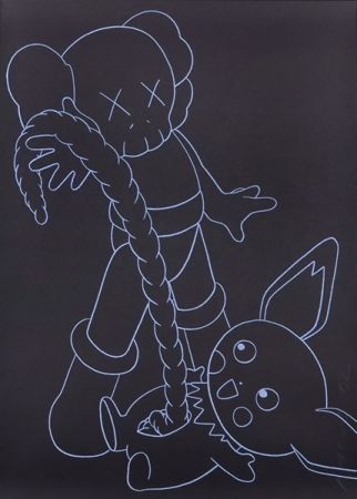 Sérigraphie Kaws - Companion vs. Pikachu