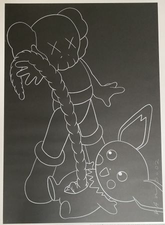 Sérigraphie Kaws - Companion vs Pikachu